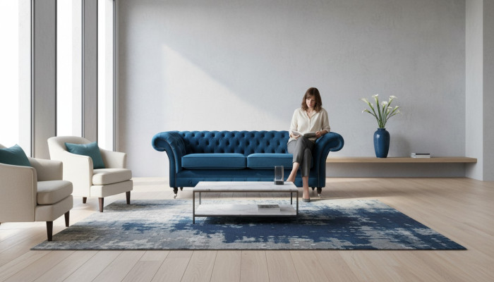 Design Bankstel 3-Zits Bank Bekleding Luxe Textiel Sofa's Chesterfield Nieuw