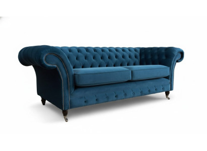 Design Bankstel 3-Zits Bank Bekleding Luxe Textiel Sofa's Chesterfield Nieuw