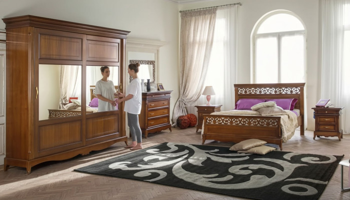 Bed 2x Nightstands 6-piece Bedroom Design Modern Luxury Bedroom.