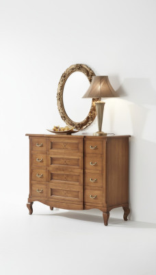 Slaapkamer commode met spiegel luxe modern meubelset 2-delig hout nieuw