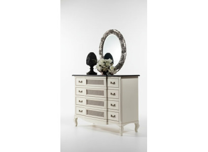 Hout Italiaanse meubels Design meubels Stijl 2-delige commode met spiegel Nieuw