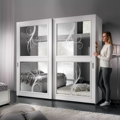 Slaapkamer meubels Italië houten kast massief houten kledingkast wit nieuw