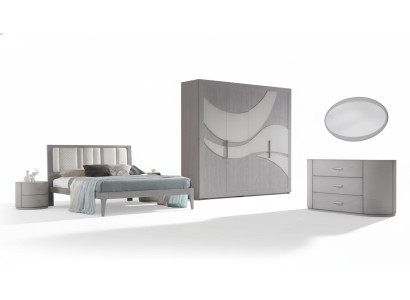 Slaapkamer Bed 2x Nachtkastjes Kledingkast Commode Luxe Set 5-delig.