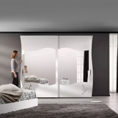 Modern massief houten kledingkast slaapkamer rek wit nieuw