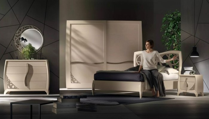 Compleet slaapkamer set Ontwerp Modern Luxe Bed 2x Nachtkastje 6-delig Nieuw