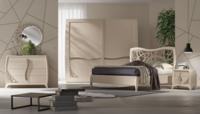 Compleet slaapkamer set Ontwerp Modern Luxe Bed 2x Nachtkastje 6-delig Nieuw