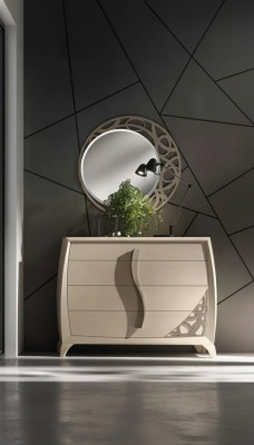 Stel dressoir spiegel ontwerper luxe console dressoir meubels hout beige.