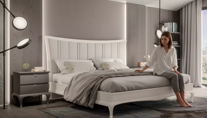 Ontwerp slaapkamer 3-delige set Bed 2x Nachtkastjes Modern Luxe Bedden Meubels