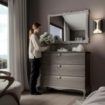 Ladenkast Spiegel Kast Luxe ladenkasten Plank Console Meubelset 2-delig.