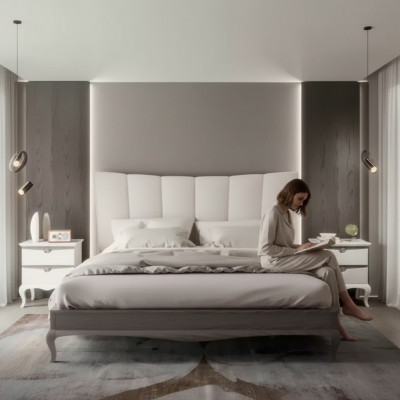 Compleet set bed 2x nachtkastjes 3-delige slaapkamersets Luxe bedden