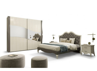 Ontwerp bedden slaapkamer bed 2x nachtkastjes modern luxe meubels 3-delig