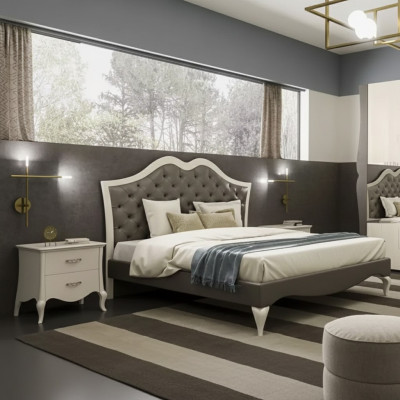 Bedroom set bed 2x bedside table Modern Italian furniture 3 pieces.