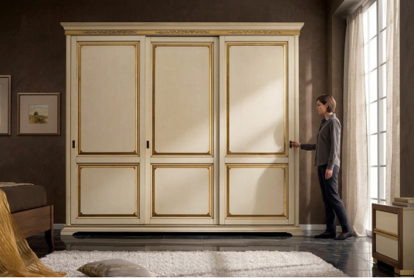 Kledingkast Houten kast Slaapkamer Meubels Ontwerp Kasten Beige