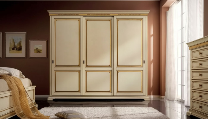 Kledingkast Houten kast Slaapkamer Meubels Ontwerp Kasten Beige