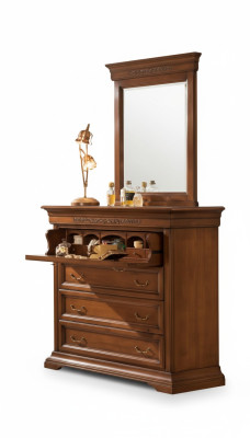 Commode met spiegel houten design 2-delige slaapkamer set dressoir