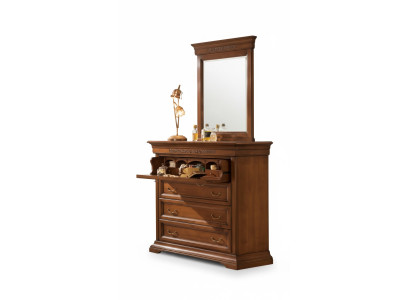 Commode met spiegel houten design 2-delige slaapkamer set dressoir