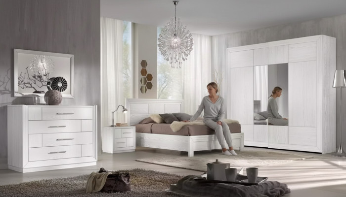 Luxe Compleet Slaapkamer Set Bed 2x Nachtkastjes Kledingkast