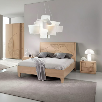 Ontwerp slaapkamer 3-delig. Bed 2x nachtkastjes Modern Luxe beddengoed set