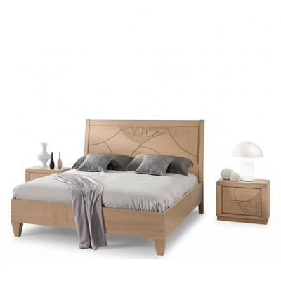 Ontwerp slaapkamer 3-delig. Bed 2x nachtkastjes Modern Luxe beddengoed set