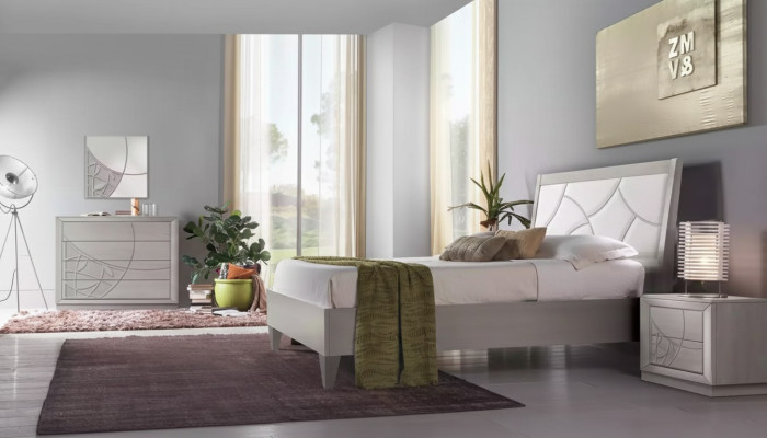 Slaapkamer set Bed 2x nachtkastjes Console Bedden Luxe bekleding 5-delig.