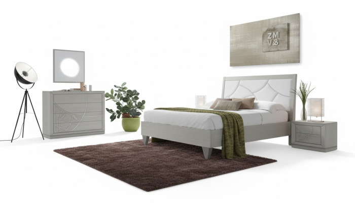 Slaapkamer set Bed 2x nachtkastjes Console Bedden Luxe bekleding 5-delig.