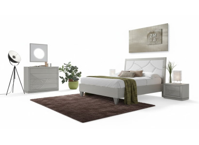 Slaapkamer set Bed 2x nachtkastjes Console Bedden Luxe bekleding 5-delig.