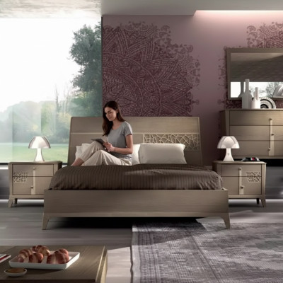 Bedroom bed sets Designer luxury complete 2x nightstands 3 pcs.