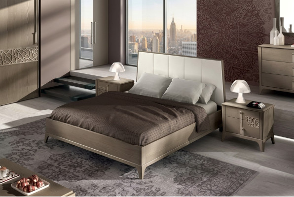 Ontwerp slaapkamersets Bed 2x nachtkastjes Klassieke luxemeubels