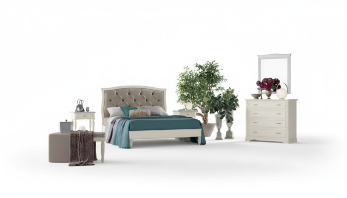 Bed 2x Nightstands 5-piece Bedroom Design Luxury Chest of Drawers Complete
