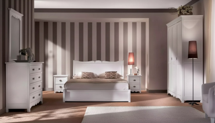 Modern slaapkamer bed 2x nachtkastjes commode kast set