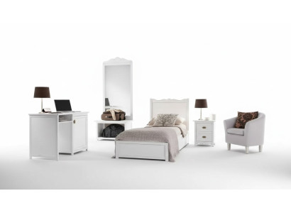 Slaapkamer Bed Nachtkastje Bureau Staande spiegel Groep Set 4-delig.