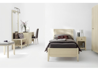 Luxe volledige slaapkamerset beige bureau bed nachtkastje nieuw