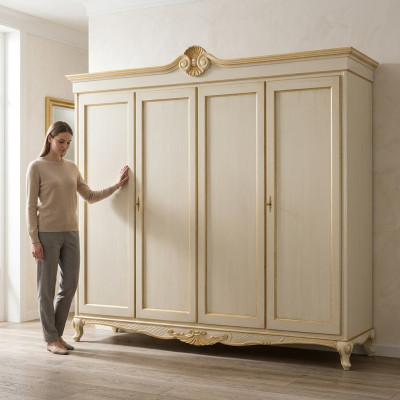 Klassieke meubels plank kast slaapkamer Italiaans ontwerp hout nieuw