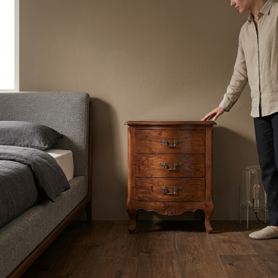 Nachtkastje Luxe Houten Nachtkastjes Tafel Consoles Klassieke Stijl Bruin