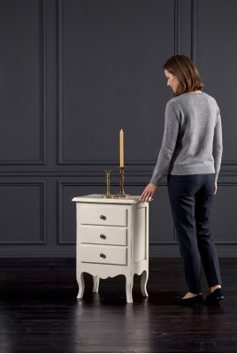Luxe nachtkastje console bijzettafel houten meubels slaapkamer wit nieuw.