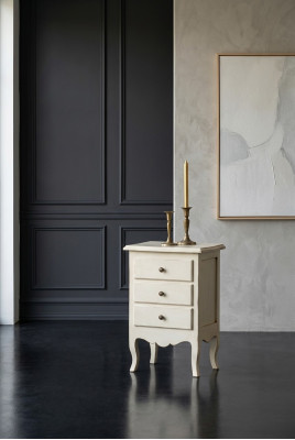 Luxe nachtkastje console bijzettafel houten meubels slaapkamer wit nieuw.