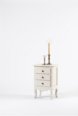 Luxe nachtkastje console bijzettafel houten meubels slaapkamer wit nieuw.