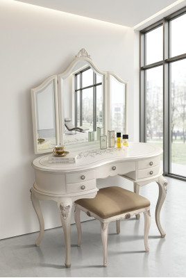 Make-up tafel met spiegel Compleet set Slaapkamer Nieuw 2-delig Console