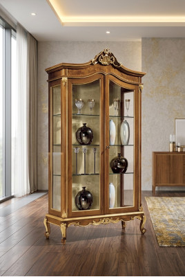 Glazen kast Vitrine Meubels Houten kast Vitrines Luxe kast Hout Nieuw