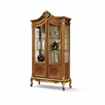 Houten vitrines glazen kast massief hout dressoir vitrine woonkamer meubels