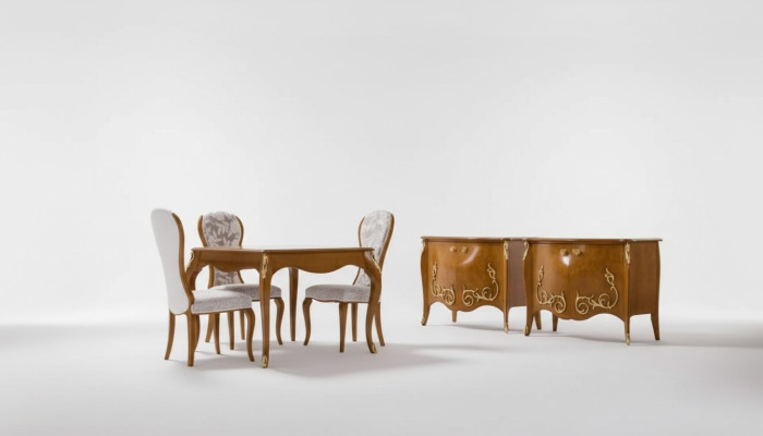 Eettafel Eetkamer Bruin Eetgroep Klassieke Tafel 4x Stoelen Set 6 stuks
