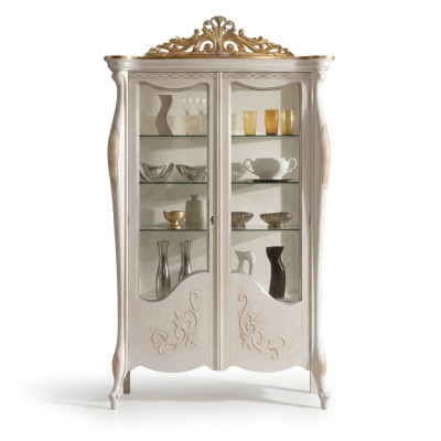Vitrine glazen kast vitrine woonkamer hout dressoir Italiaanse meubels