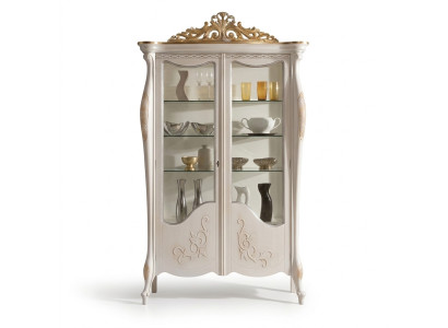 Vitrine glazen kast vitrine woonkamer hout dressoir Italiaanse meubels