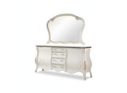 Dressoir met spiegel, wit houten meubelontwerp voor de woonkamer, nieuw.