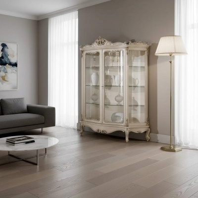Vitrine glazen kast vitrine woonkamer hout dressoir luxe meubels nieuw.