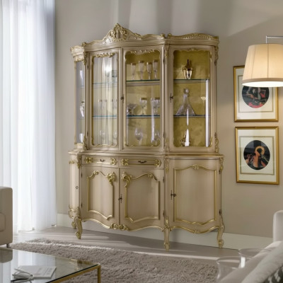 Woonkamer vitrine glazen kast kasten vitrines hout Italiaanse meubels  Woonkamer vitrine glazen kast kasten vitrines hout Italiaanse meubels