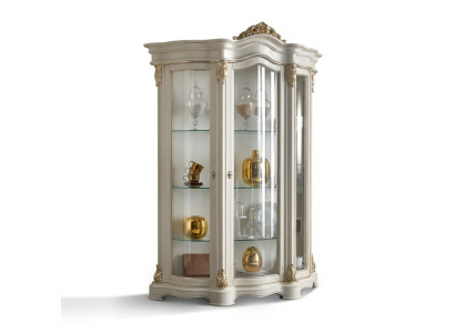 Vitrine Houten Kast Klassiek Wit Kasten Ontwerp Woonkamer Glas
