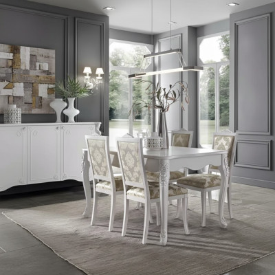 Volledige set eettafel 4x stoelen eetkamerset eetgroep houten tafel 5-delig nieuw