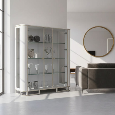 Vitrine Hout Luxe Klassiek Dressoir Ontwerp Meubels Italiaans Wit