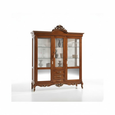 Vitrine houten kast Klassieke vitrines houten design woonkamer glas